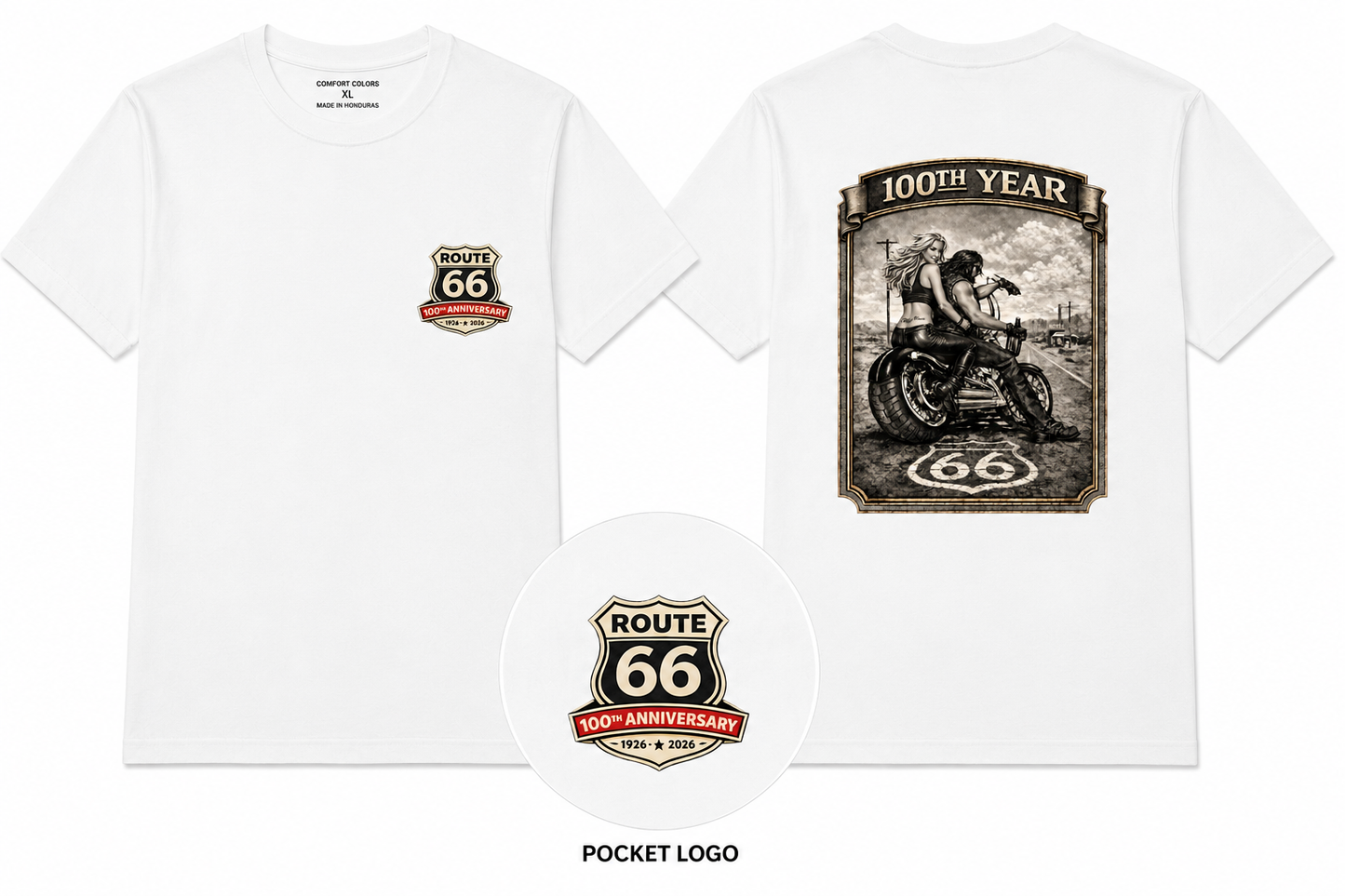 #1 WHITE 100TH - MOTORCYCLE T SHIRT