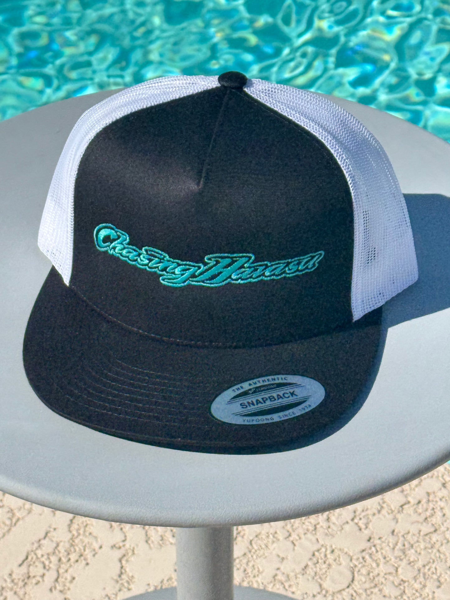 2# Snap Back Flat Bill - Teal Letters