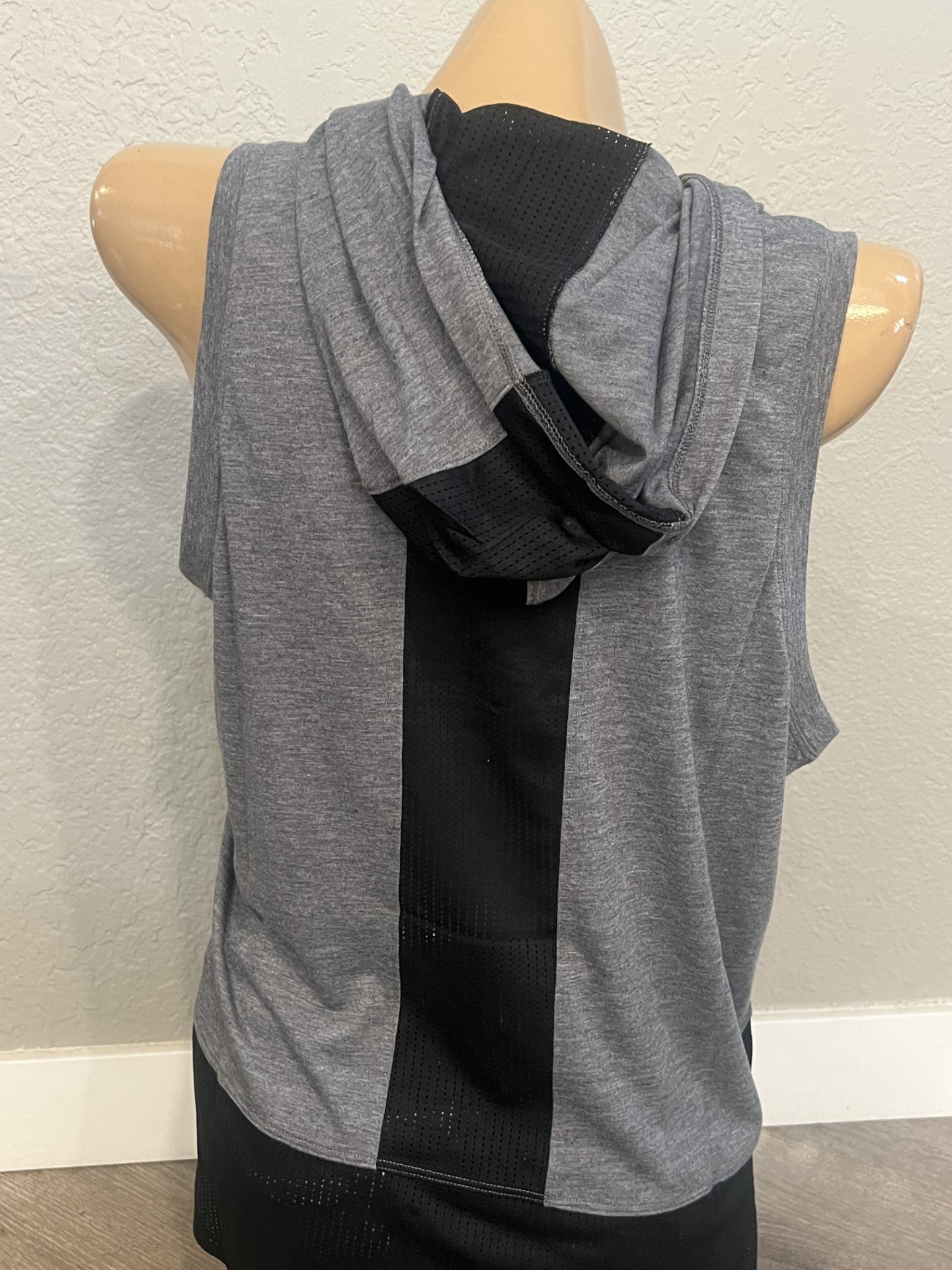 2 New Ladies Sleeveless Hoodie - Grey & Black