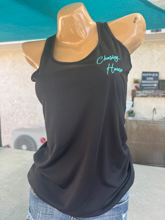 2# NEW!! Women's Tank Black with Teal Logo