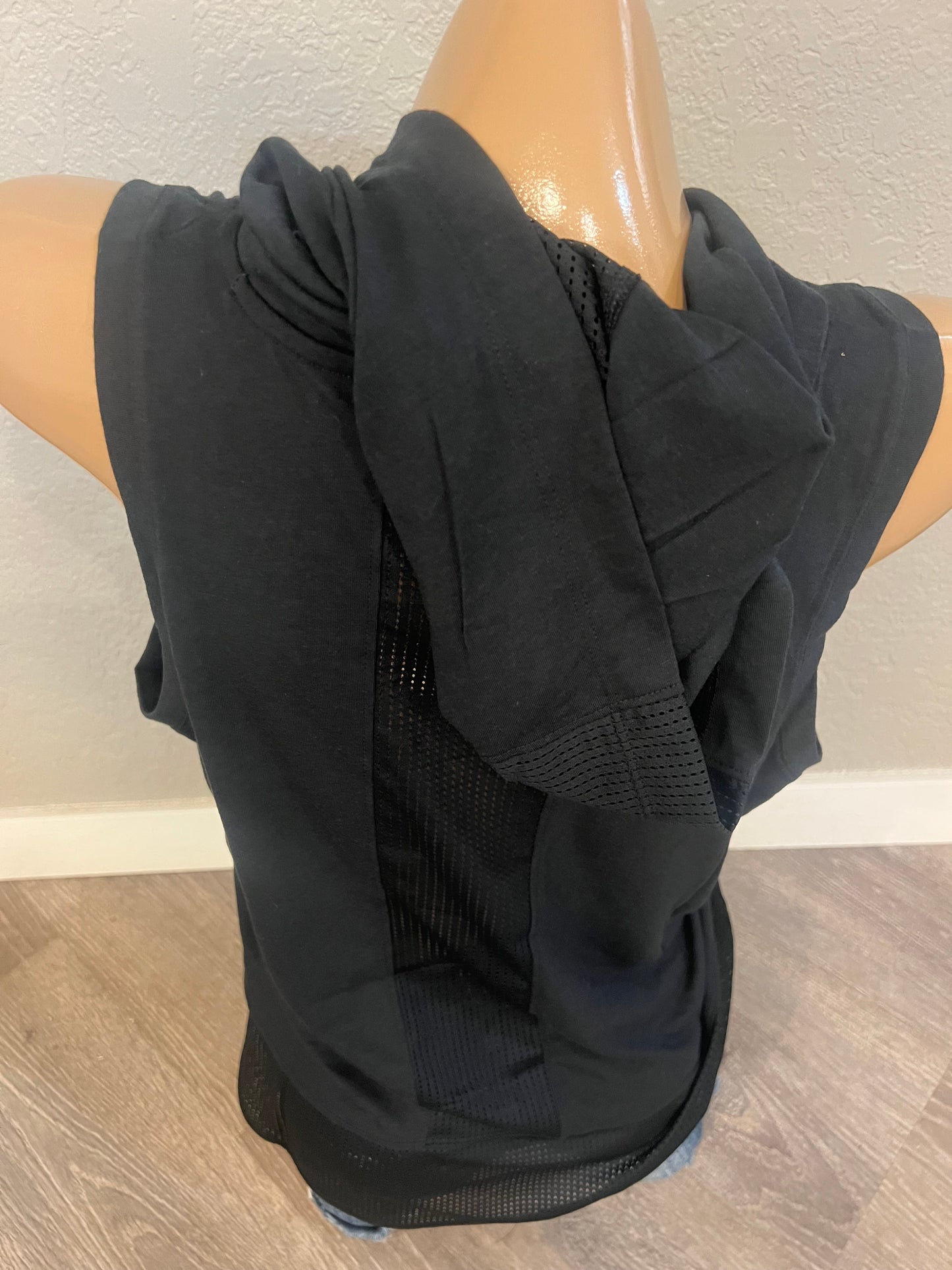 2 New Ladies Sleeveless Hoodie - Black