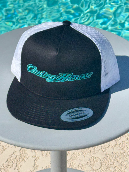 2# Snap Back Flat Bill - Teal Letters